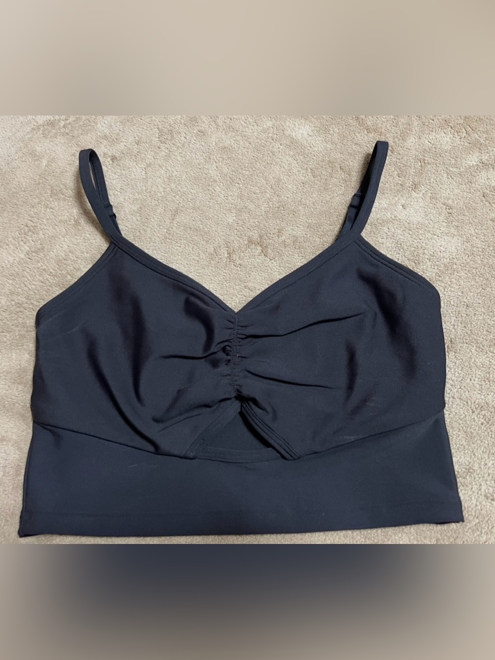 Old Navy active Black Ruched Front Crop Bralette